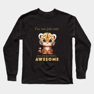 Tiger Concentrated Awesome Cute Adorable Funny Quote Long Sleeve T-Shirt